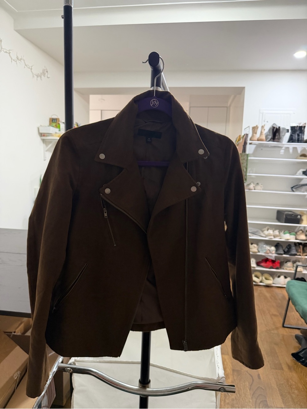 Uniqlo Dark Brown Suede Moto Jacket